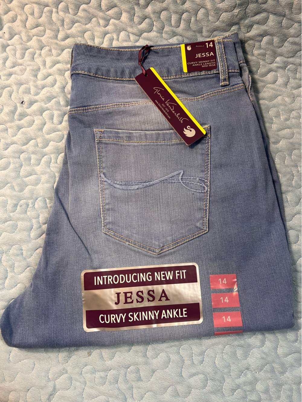 Gloria Vanderbilt Jessa Curvy Skinny Ankle Jeans - Light Blue